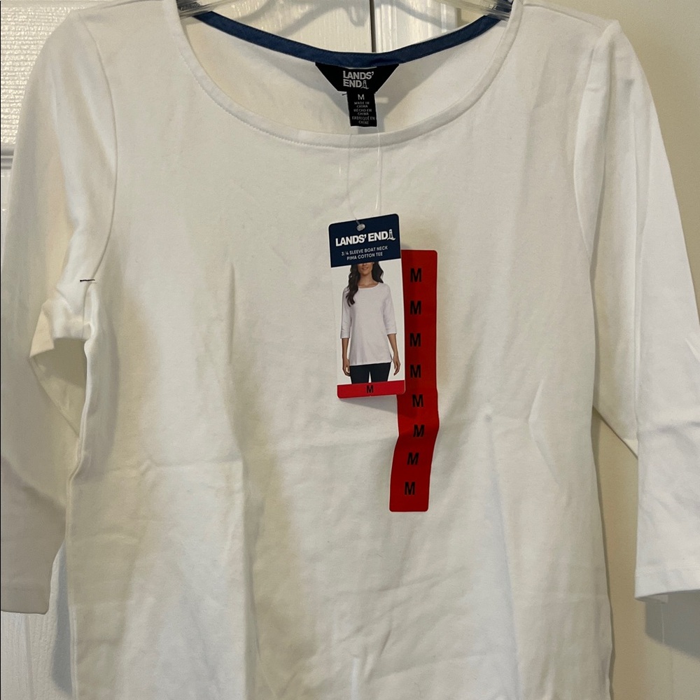 Lands' End Women's Cream Long Sleeve Top